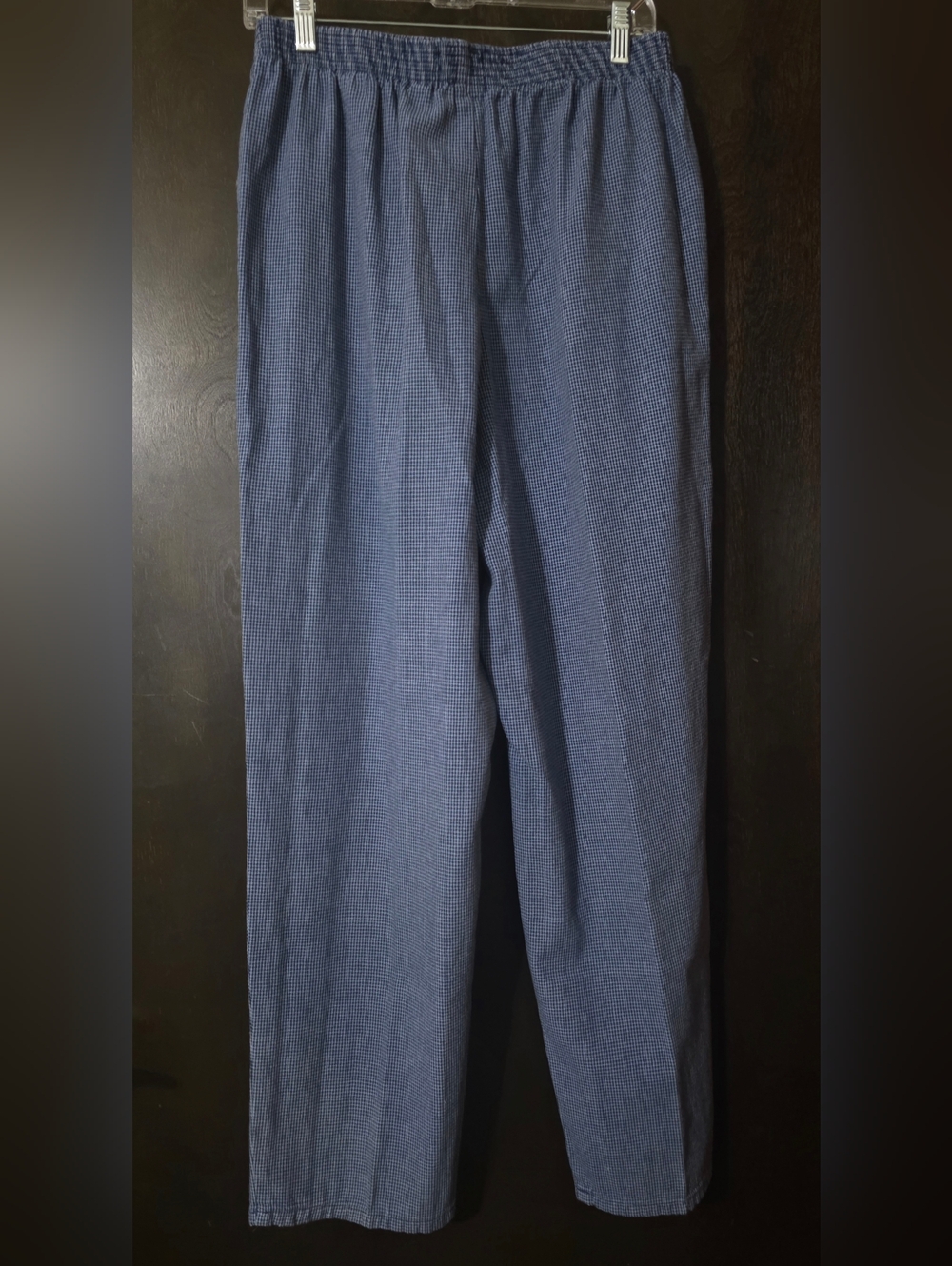 Vintage Koret 90's Blue Checked High Rise Pull On Pants Women's Size 14